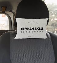BK Gift Kişiye Özel İsimli Coffe Company Tasarımlı Dikdörtgen Araç Koltuk Yastığı-1