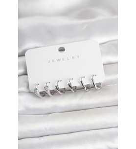 Pirinç Gümüş Renk Yılan Model Kadın Küpe Seti 5886 - HPSBYI4764-7898