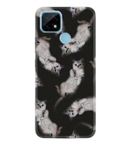 Realme C11 C21 C21Y C25Y C11 2021 Kılıf Desemli Silikon Sevimli Kedicikler 1785