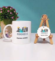 Jeofizik Mühendisi Kupa Bardak ve Anahtarlık (Beyaz)