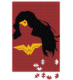 Quadro Mulher Maravilha Minimalista Puzzle 240 Parça Yapboz