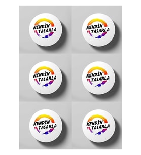Kendin Tasarla Istenilen Tasarım 6'lı Ahşap Bardak Altlığı Seti