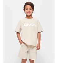 Çocuk Change Baskılı Pamuklu Tshirt (Bej)