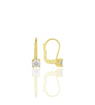 Gümüş altın yaldızlı zirkon taşlı tek taş küpe  SGTL11631GOLD