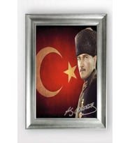 Gümüş Çerçeveli Atatürk Tablo cv1360