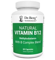 Dr. Berg Natural Vitamin B12 1000 mcg with B Complex Blend 60 Capsules (ÖSG ÖZEL SPORCU GIDALARI)