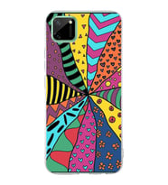 PrintiFy Realme C11  ile Uyumlu 1mm Slim Fit Retro Renkler 4 Baskılı Şeffaf  Kılıf