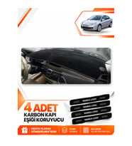 RENAULT LAGUNA 3 (2007-2015) Uyumlu Ön Torpido Koruma Kılıfı Halısı - Siyah
