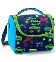 Coral High Erkek Çocuk Beslenme Çantası - Lacivert Mavi Yeşil Araba - Termal Astarlı