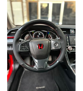 Honda Civic Fc5 Araca Özel Direksiyon Kılıfı A+ PLUS (5D KRİSTAL KARBON NOKTA)