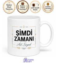 Şimdi Zamanı Yazılı Baskılı Kupa Bardak Motivasyon Hediye Porselen Mug