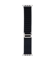 Apple Watch 7 45mm Uyumlu Kordon Naylon Kumaş Spor Görünümlü Band-74 Hasır Kayış (Koyu Mavi)