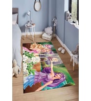 Dijital Baskılı Kaymaz Taban Yıkanabilir Kolay Temizlenir Modern Çocuk Odası Halısı NDÇ-HP-612 (Yeşil)