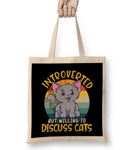 Cute Introverted But Willing To Discuss Cats Shy Bez Çanta Uzun Saplı
