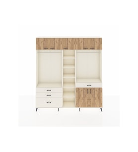 Arges Dolap 11 Raflı 4 Çekmeceli 2 Askılı 220x30x243 Aytaşı-Çam/Aytaşı