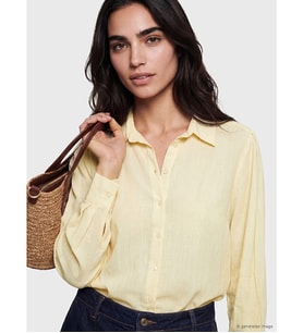 LCW Vision Sarı Loose Fit Kadın Gömlek