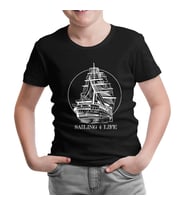 Sailing For Life Siyah Çocuk Tshirt