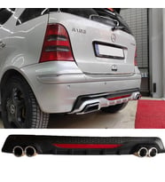 Mercedes A160 Difüzör Arka Tampon Eki 4 Egzoz Çıkışlı Siyah