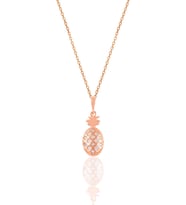 Söğütlü Silver Gümüş rose 17 mm zirkon taşlı ananas kolye