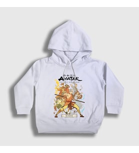 Presmono Unisex Çocuk Beyaz Promise Anime Avatar The Last Airbender Kapüşonlu Sweatshirt 262521tt