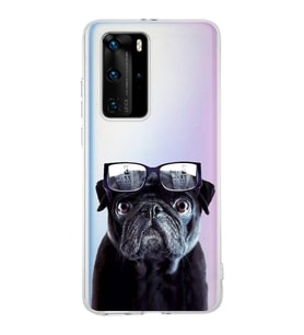 PrintiFy Huawei P40 Pro ile Uyumlu 1mm Slim Fit Köpek 3 050f Baskılı Şeffaf  Kılıf