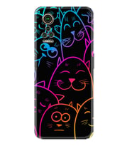 General Mobile GM 21 Pro GM 22 Pro Plus Kılıf Desemli Silikon Neon Cats 1790