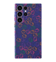 Samsung Galaxy S23 Ultra Uyumlu Lansman Kılıf Hello Kitty Tasarımlı İçi Kadife Kapak-Mor (Şeffaf)