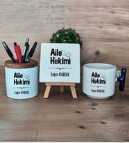 Aile Hekimi Hediye Sepeti Kupa Bardak T Kulplu, Kalemlik ve Dekoratif Taş Doktora Tıp Bayramı Hediyesi (Model 2)