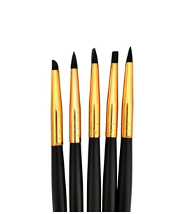 Silikon fırça seti, hobi, çömlekçilik, heykeltraş, kabartma, gold orta boy 5 Adet