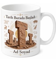 Göbeklitepe Temalı Şanlıurfa Kupası Baskılı Porselen Kupa Bardak Hediye