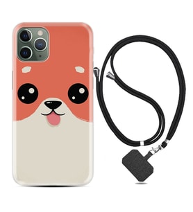 Apple iPhone 11 12 13 14 Pro Max Kılıf Boyun Askılı Silikon Sevimli Köpek 1731