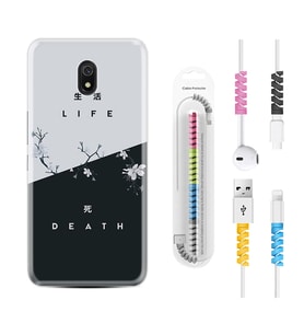 Xiaomi Redmi 8A 8 Pro 9C 9T 10C 11T Pro Kılıf Kablo Koruma Spiral Silikon Life and Death 1339