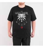 Bant Giyim - Witcher 4XL Büyük Beden Siyah Erkek T-shirt Tişört (Siyah - Beyaz)