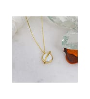 Opal Taşlı Satürn Kolye - 925 Ayar Gümüş Kolye