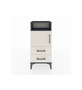 Arges Komodin 2 Raflı 2 Çekmeceli Tek Kapaklı 44x30x96 Antrasit-Aytaşı