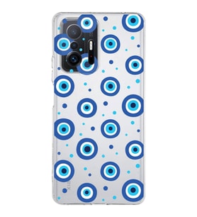 PrintiFy Xiaomi Mi 11T ile Uyumlu 1mm Slim Fit Nazar Boncuğu 1 Baskılı Şeffaf  Kılıf