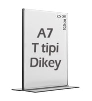 A7 T-Tipi Dikey Şeffaf Föylük Menü Broşür Etiket Fotoğraflık Albüm Stand Sehpa