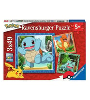 Ravensburger Çocuk Puzzle 3x49 Parça Puzzle Pokemon 055869