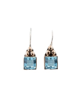 Aquamarine Taşlı Gümüş Otantik Küpe