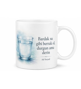 Bardak Su Yazılı Motivasyon Baskılı Kupa Bardak Hediye Porselen Mug
