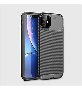 Coverzone iPhone 11 Pro Max ile Uyumlu Silikon K?l?f TPU Negro Silikon Ultra Slim Fit K?l?f ?le Uyumlu Karbon Delux K?l?f