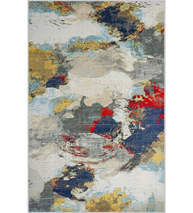 Eliana Home Baskılı, Yıkanabilir Kaymaz Taban Salon Halısı LNA1711 100x150 cm (Mavi)