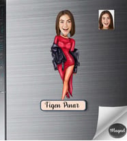 Kişiye Özel Kadın Ahşap Magnet -20