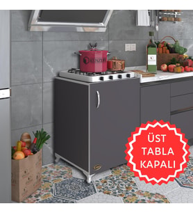 Kenzlife ocak dolabı hoşseda gri 85*60*56 hazır mutfak klasik set üstü ocak için arkalıksız (Karışık)