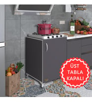 Kenzlife ocak dolabı hoşseda gri 85*60*56 hazır mutfak klasik set üstü ocak için arkalıksız (Karışık)