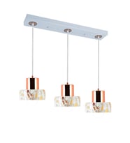 TT017-3S-MBY TT Aydınlatma Mermer Desen 3 lü Sıralı Beyaz Avize