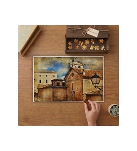 Ortaçağ Mimarisi Tasarımı 240 parça Ahşap Puzzle Ahşap Kutuda MP10461