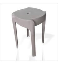 Büyük Geniş Uzun Sağlam Sert Plastik Kırılmaz Hafif 45 cm Banyo Balkon Bahçe Oturak Tabure Sandalye (Bej)