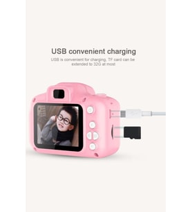 Torima CMR 7 Pembe Mini 1080p Hd Çocuk Kamera Dijital Fotoğraf Makinesi 2.0 Inç Ekran