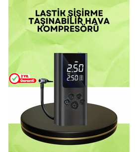 Usb Şarjlı Taşınabilir Hava Kompresörü Dijital Ekranlı